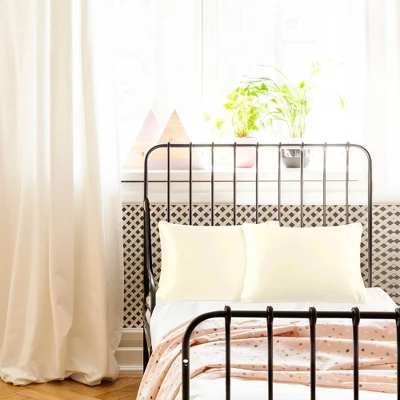 2 Pcs Toddler Silk Satin Pillowcase Pearl White - PiccoCasa 4 2 Pcs Toddler Silk Satin Pillowcase Pearl White - PiccoCasa - Image 2
