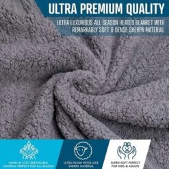 Zone Tech Faux Shearling Fleece Travel Blanket ,Grey Soft Plush Warm Comfortable Car Seat 59"x43” Blanket, Great For Winter, Home, Office And Camping -Bedding Promotion GUEST 61273d2e 8b83 438b b9f6 5e7ff92315fc