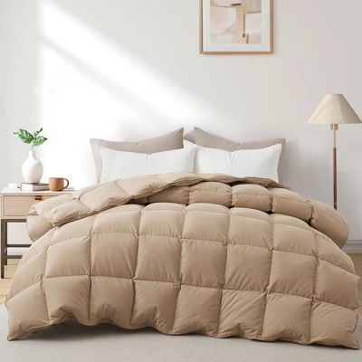 Peace Nest Light&All-Season Warmth White Goose Feather Down Comforter Duvet Dark Gray 4 Peace Nest Light&All-Season Warmth White Goose Feather Down Comforter Duvet Dark Gray - Image 2