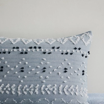 Ink+Ivy 3pc Dora Organic Cotton Chambray Comforter Set Blue 6 Ink+Ivy 3pc Dora Organic Cotton Chambray Comforter Set Blue - Image 4