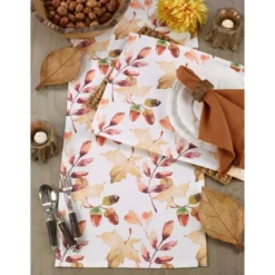 Saro Lifestyle Table Runner With Acorn And Leaf Design -Bedding Promotion GUEST 637604c2 23d8 4d6e ba97 1cb0079797f4