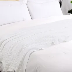 1 Pc Cotton Waffle Weave Comfortable Bed Blanket - PiccoCasa -Bedding Promotion GUEST 645a6320 7844 4e07 8111 3d0e9a46abc9