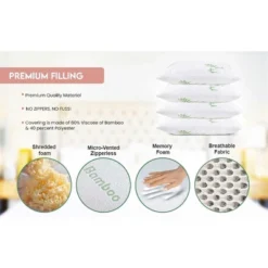 J&V TEXTILES Ultra-Luxury Memory Foam Pillow – Hypoallergenic Bed Pillow Outer Fabric Covering 2-Pack (King) 14 J&V TEXTILES Ultra-Luxury Memory Foam Pillow – Hypoallergenic Bed Pillow Outer Fabric Covering 2-Pack (King) -Bedding Promotion GUEST 654c22b5 c6b0 4645 993a 5049b7cfdfeb