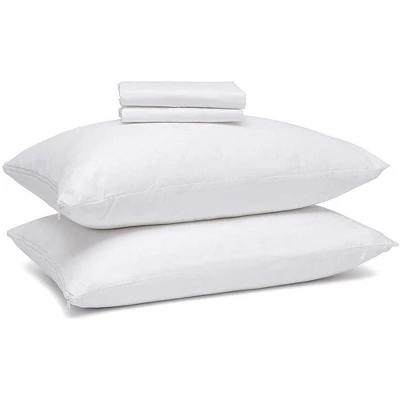 Better Bed Collection Zipped Poly/Cotton PIllow Protectors - 4 Pack White 3 Better Bed Collection Zipped Poly/Cotton PIllow Protectors - 4 Pack White