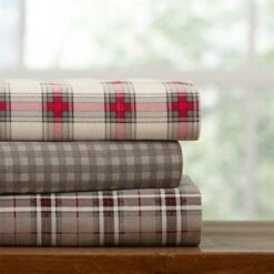 Pointehaven 180 GSM Luxury Cotton Printed Flannel Deep Pocket Sheet Set