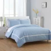 Faige 3 Piece Duvet Cover Set Hotel Collection Two Tone Banded Blue By Chic Home -Bedding Promotion GUEST 6f2e43fe 5093 4c0e b3b1 f2a03c5015aa