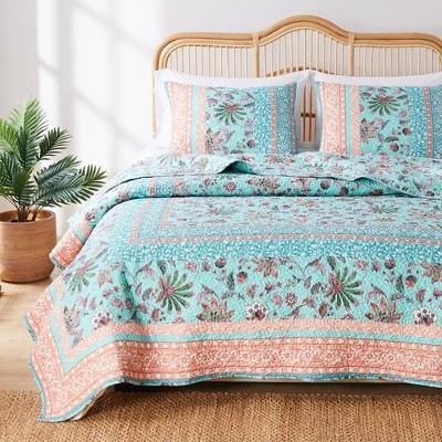 Audrey Quilted Reverible Premium Pillow Sham Turquoise By Barefoot Bungalow 5 Audrey Quilted Reverible Premium Pillow Sham Turquoise By Barefoot Bungalow - Image 3