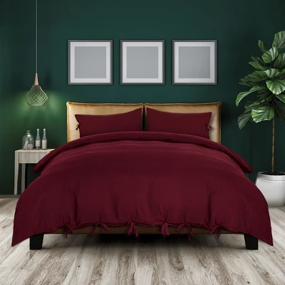 3 Pcs 110gsm Brushed Microfiber Solid Color Bohemian Theme Washable Duvet Cover Bedding Sets - PiccoCasa 7 3 Pcs 110gsm Brushed Microfiber Solid Color Bohemian Theme Washable Duvet Cover Bedding Sets - PiccoCasa - Image 5