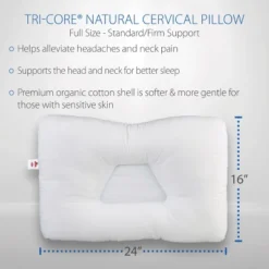Core Products Tri-Core Natural Cervical Support Pillow With Premium Organic Cotton Cover -Bedding Promotion GUEST 71722449 8567 492f 9846 0878dcaf9305