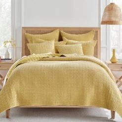 Mills Waffle Ochre Euro Sham Set Of 2- Levtex Home -Bedding Promotion GUEST 76bd820e 211c 4242 a3b7 2cb03db8066e