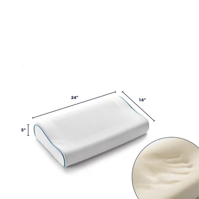 Cheer Collection Contour Memory Foam Gel Pillow With Washable Cover (24" X 16" X 5") 4 Cheer Collection Contour Memory Foam Gel Pillow With Washable Cover (24" X 16" X 5") - Image 2