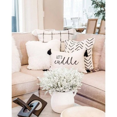 20"x20" Oversize Emma Square Throw Pillow Cover White - Lush Décor 4 20"x20" Oversize Emma Square Throw Pillow Cover White - Lush Décor - Image 2