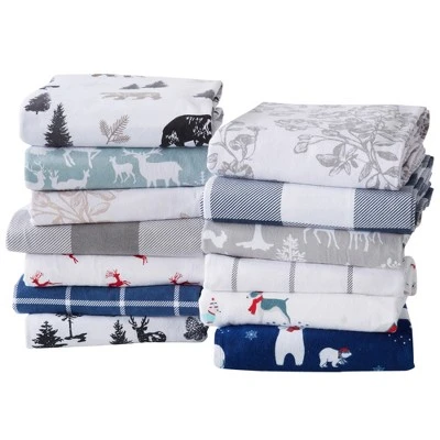 Great Bay Home Cotton Printed Flannel Sheet Set 7 Great Bay Home Cotton Printed Flannel Sheet Set - Image 5