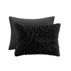 Madison Park 3pc Full/Queen Dakota Ruched Fur Down Alternative Comforter Set Black -Bedding Promotion GUEST 78f054c3 3a82 4a68 b68c 048113225a63
