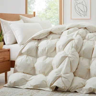 Puredown Pleat Organic Cotton White Goose Down Comforter Duvet Insert 3 Puredown Pleat Organic Cotton White Goose Down Comforter Duvet Insert