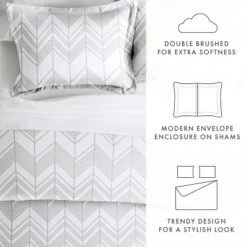 Chevron & Polka Dots Pattern Premium 3 Piece Duvet Cover Set, Ultra Soft, Easy Care - Becky Cameron -Bedding Promotion GUEST 7ccc3995 6f03 413f 9176 860f3f4096d5