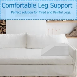 Continental Sleep,Leg Pillow Full Top Comfortable Rest Elevating Foam Wedge | Relieves And Recovers Foot, Hip, Knee And Ankle Injury Pain, 21", White -Bedding Promotion GUEST 8594441c 0dc1 4100 8c33 89f89f222356