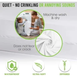 Mattress Protector With Zipper By Guardmax. Terry Cotton Waterproof, Bed Bug Proof, Soft & Comfortable Mattress Encasement With Deep Pockets. -Bedding Promotion GUEST 8c396e00 a4b1 4872 8faa 0c5cfc82cc39