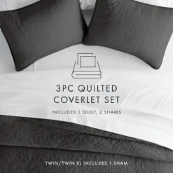 Quilted Coverlet And Shams Set Damask Square Herringbone Pattern - Becky Cameron 17 Quilted Coverlet And Shams Set Damask Square Herringbone Pattern - Becky Cameron -Bedding Promotion GUEST 8d4813e1 579b 4d3a 8fe6 87af811a55ba