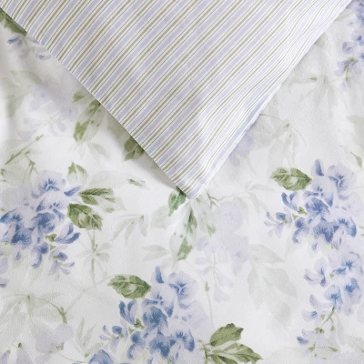 Laura Ashley 2pc Wisteria Twin Microfleece Duvet Cover Set Gray 9 Laura Ashley 2pc Wisteria Twin Microfleece Duvet Cover Set Gray - Image 7