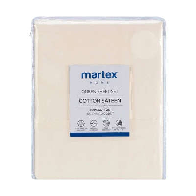 400 Thread Count Sateen Solid Sheet Set - Martex 6 400 Thread Count Sateen Solid Sheet Set - Martex - Image 4