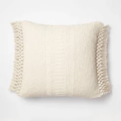 Textural Woven Throw Pillow With Trims Cream - Threshold™ Designed With Studio McGee -Bedding Promotion GUEST 92df40e6 0e86 46bf 8645 fd272a7fa838