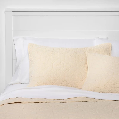 Embroidered Cotton Quilt Sham - Threshold™ 3 Embroidered Cotton Quilt Sham - Threshold™