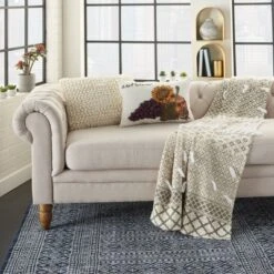 12"x20" Harvest Sunflower Throw Pillow White - Mina Victory -Bedding Promotion GUEST 95560335 c921 46b8 ba2a 9f9f7f5b5015