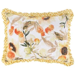 Somerset Ruffle-Trimmed Quilted Reversible Pillow Sham Gold By Greenland Home Fashions