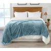 Great Bay Home Velvet Plush Fleece Reversible Warm And Cozy Bed Blanket