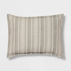 7pc Reversible Printed Stripe Comforter Bedding Set With Sheets Gray - Threshold™ -Bedding Promotion GUEST a6518a6e 021c 48a2 a080 bfbd6baea623