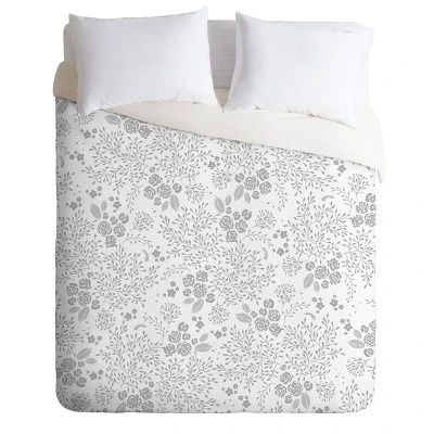Iveta Abolina Camellia Garden Duvet Set Gray - Deny Designs 6 Iveta Abolina Camellia Garden Duvet Set Gray - Deny Designs - Image 4