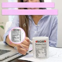 Light Autumn 15 Oz Ceramic Mom Mug - Black