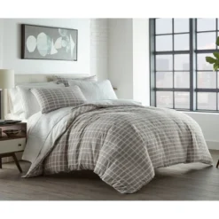 City Scene Full/Queen Sherman Duvet Cover Set Gray