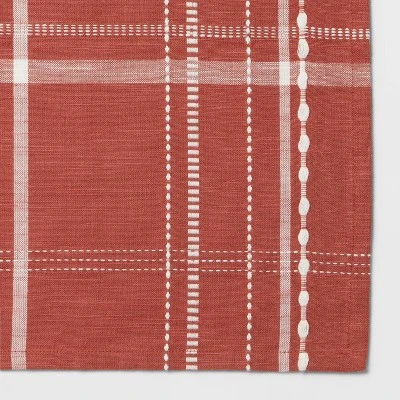 60"x104" Tablecloth Rust Plaid - Threshold™ 3 60"x104" Tablecloth Rust Plaid - Threshold™ - Image 2