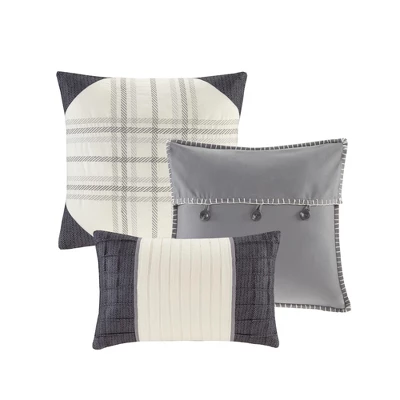 6pc Warren Herringbone Quilted Reversible Coverlet Set With Decorative Pillows - Madison Park 4 6pc Warren Herringbone Quilted Reversible Coverlet Set With Decorative Pillows - Madison Park - Image 2
