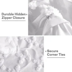 3 Piece Tufted Duvet Cover Set, Boho Geometric Embroidery Shabby Chic Bedding Set -Bedding Promotion GUEST b180c700 4040 4907 aa70 22fb9b80f350