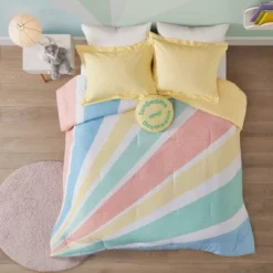 Erin Rainbow Sunburst Reversible Cotton Comforter Set Yellow -Bedding Promotion GUEST b185768b 9433 4938 b286 3e0e08c1efae