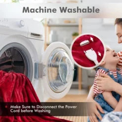 Tangkula 84" X 62" Twin Size Electric Heated Blanket, 5 Heating Levels, 10 Hours Auto Off, Cozy Flannel & Fabric, Overheat Protection Red 16 Tangkula 84" X 62" Twin Size Electric Heated Blanket, 5 Heating Levels, 10 Hours Auto Off, Cozy Flannel & Fabric, Overheat Protection Red -Bedding Promotion GUEST b228e917 0fc5 4b6e 9fc2 4f94a17b1be1