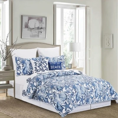 C&F Home Blue Coast Shells Standard Sham 4 C&F Home Blue Coast Shells Standard Sham - Image 2