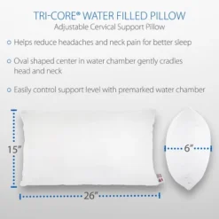 Core Products Tri-Core Water Pillow, Adjustable Cervical Support -Bedding Promotion GUEST ba320a51 c1b0 4957 bd5d 9ac750e17bf5