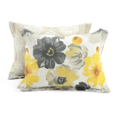 3pc Leah Cotton Duvet Cover Set Yellow/Gray - Lush Décor -Bedding Promotion GUEST c1e8d166 2668 43bc 9362 c5b4c0d8607c