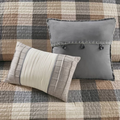 6pc Warren Herringbone Quilted Reversible Coverlet Set With Decorative Pillows - Madison Park 11 6pc Warren Herringbone Quilted Reversible Coverlet Set With Decorative Pillows - Madison Park - Image 9