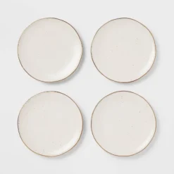 4pk Ceramic App Dining Plates Ivory/Gold - Threshold™ -Bedding Promotion GUEST c41fd338 9b7e 4914 8b60 3094f7097daa