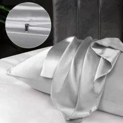 PiccoCasa Luxury Satin Skin Zipper Closure Pillowcases 2 Pcs -Bedding Promotion GUEST c7cbbc78 a220 4958 a08b 9207b5ef671e