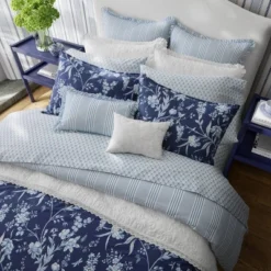 Laura Ashley 7pc King Branch Toile 100% Cotton Comforter Sham Bonus Set Blue -Bedding Promotion GUEST c852e073 2564 433c ad92 a4150b429c5d