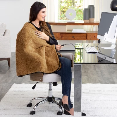 Heated Blanket 2-Pack - USB-Powered Fleece Throw Blankets For Travel, Home, Office, Or Camping - Winter Car Accessories By Stalwart (Brown) 8 Heated Blanket 2-Pack - USB-Powered Fleece Throw Blankets For Travel, Home, Office, Or Camping - Winter Car Accessories By Stalwart (Brown) - Image 6