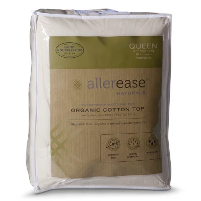 Organic Cotton Cover Allergy Protection Waterproof Mattress Pad - AllerEase 3 Organic Cotton Cover Allergy Protection Waterproof Mattress Pad - AllerEase