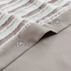 Madison Park 3pc River Clipped Jacquard Duvet Cover Set Off-White -Bedding Promotion GUEST cb5b6ca0 8aeb 4969 8881 4df547b83472