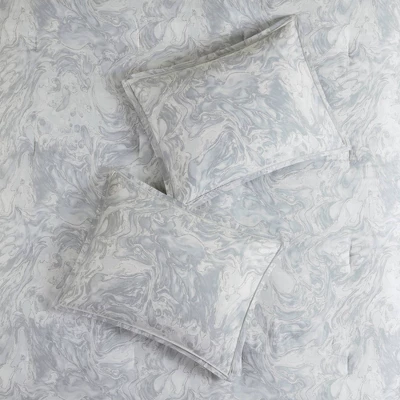 7pc Karlene Cotton Sateen Comforter Set Gray 6 7pc Karlene Cotton Sateen Comforter Set Gray - Image 4